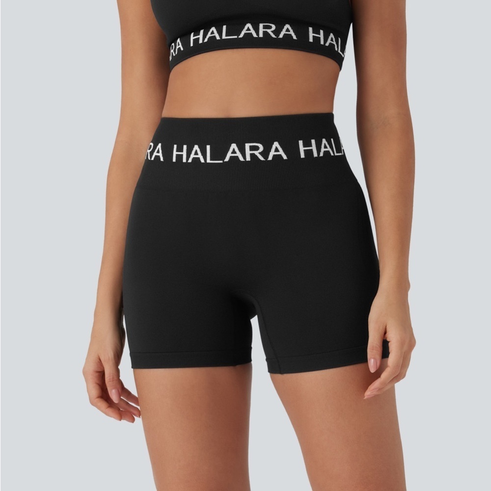 Halara seamless flow logo high waisted shorts 5” medium